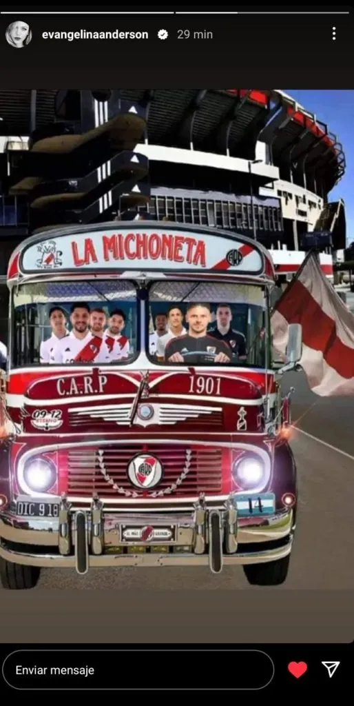 El posteo de Evangelina Anderson