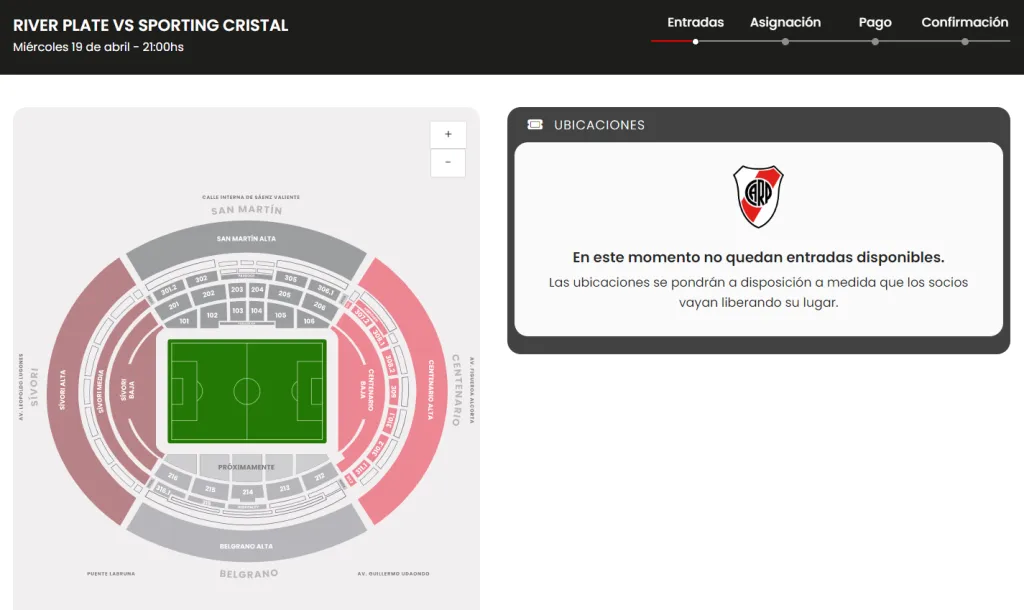 Entradas agotadas para el miércoles.