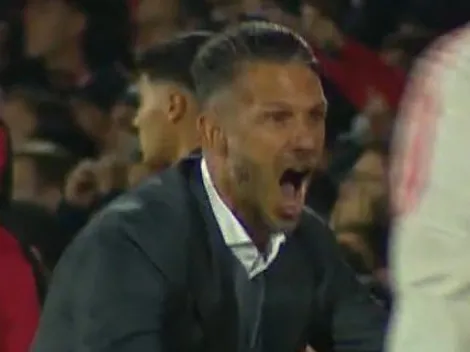 El desaforado festejo de Demichelis en el gol de Solari