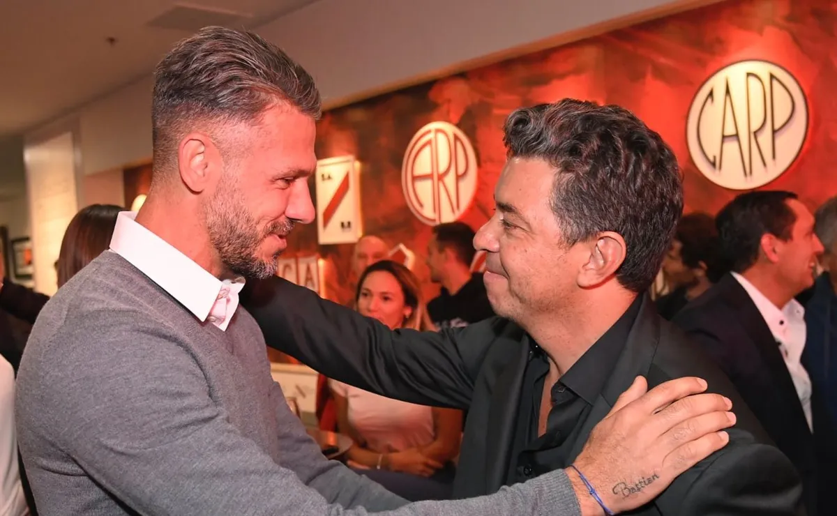 Un encuentro esperado por los hinchas: Gallardo y Demichelis, cara a cara. (Foto: Prensa River).