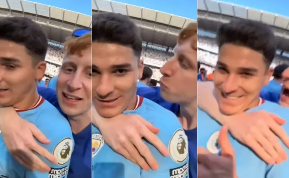 La divertida secuencia que vivió Julián con un fanático del City.