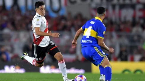 Pablo Solari, feliz por su primer triunfo en el superclásico.