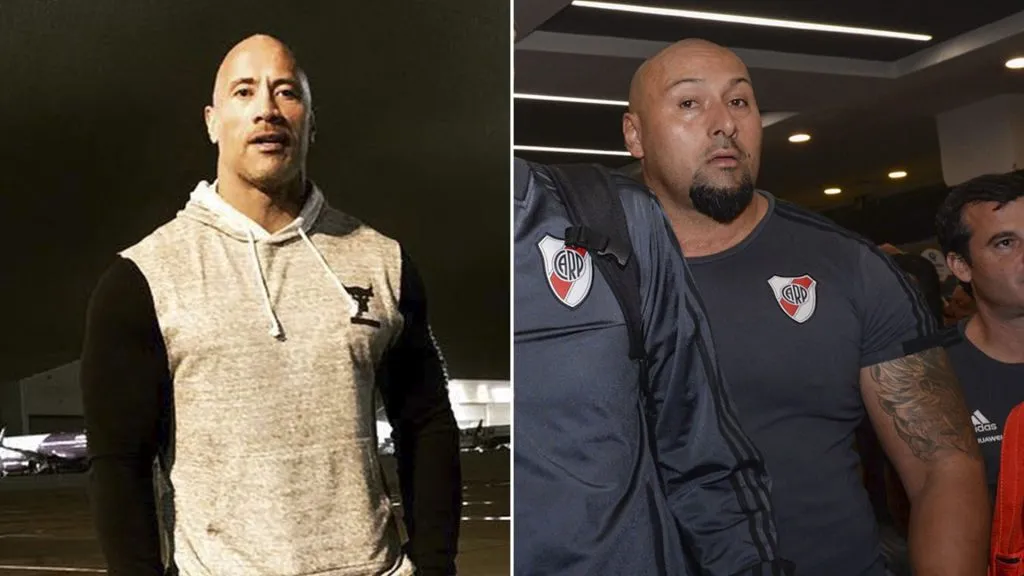 Dwayne Johnson a la izquierda, La Roca Moreno a la derecha.