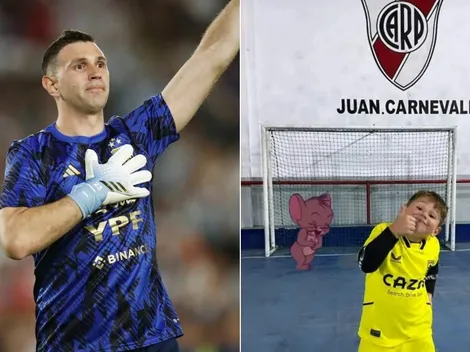 El hijo de Dibu Martínez y una foto que enloqueció al Mundo River