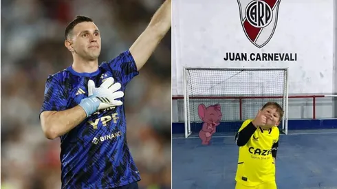 El hijo de Dibu Martínez y un entrenamiento con el escudo de River.