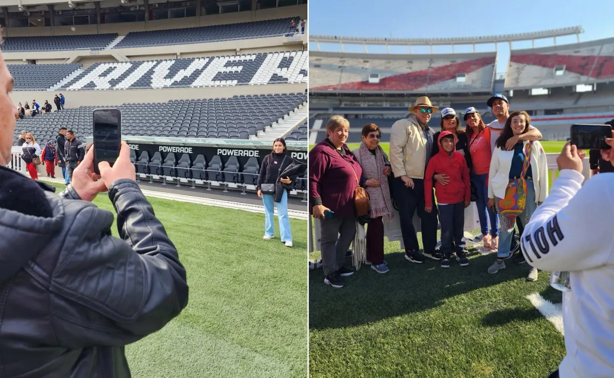 Los hinchas aprovecharon el feriado para conocer el Monumental desde adentro.