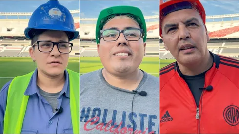 Natalia, Luis y Cristian, tres de los obreros que estuvieron ante Fluminense en la Belgrano Inferior.