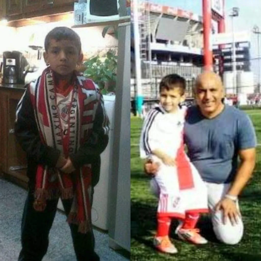 Prerstianni de chico con ropa de River (Archivo)