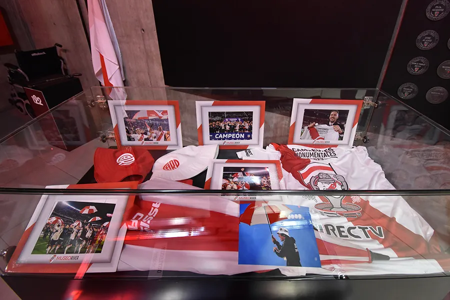 Los objetos del campeón en el Museo River. Foto: cariverplate.com