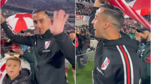 El Mellizo celebró en el Monumental como un hincha más.