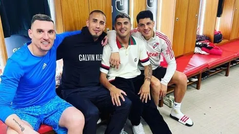 El Tucu estuvo presente en el Monumental y saludó a sus ex compañeros.