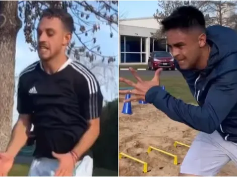 Mientras define su futuro con River, se entrena con el Pity Martínez