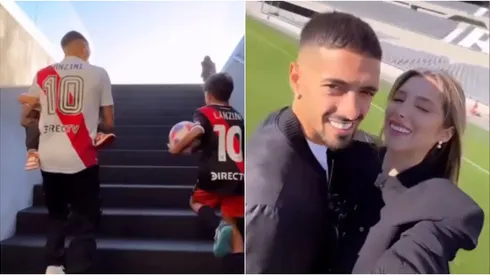 Manu Lanzini con su familia.