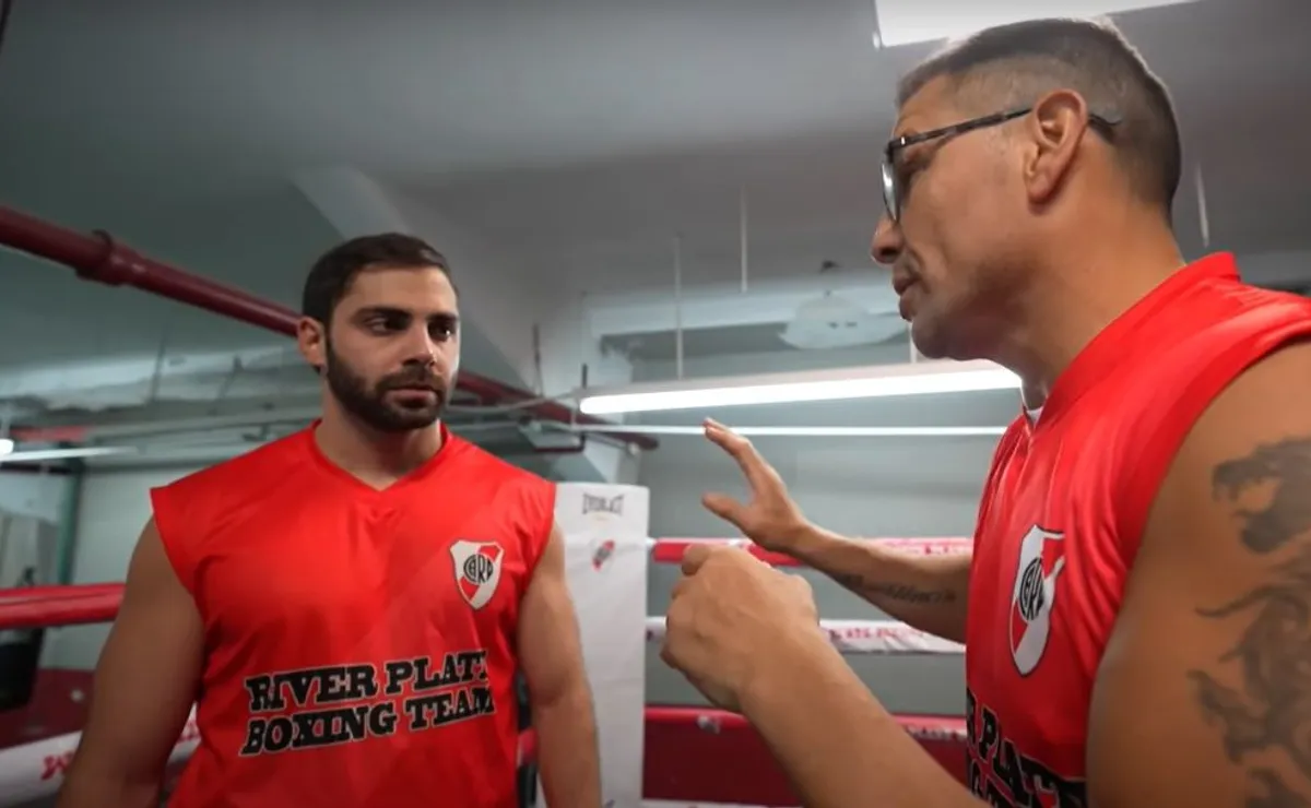 Maravilla y Grego, a puño limpio en pleno entramiento en River.