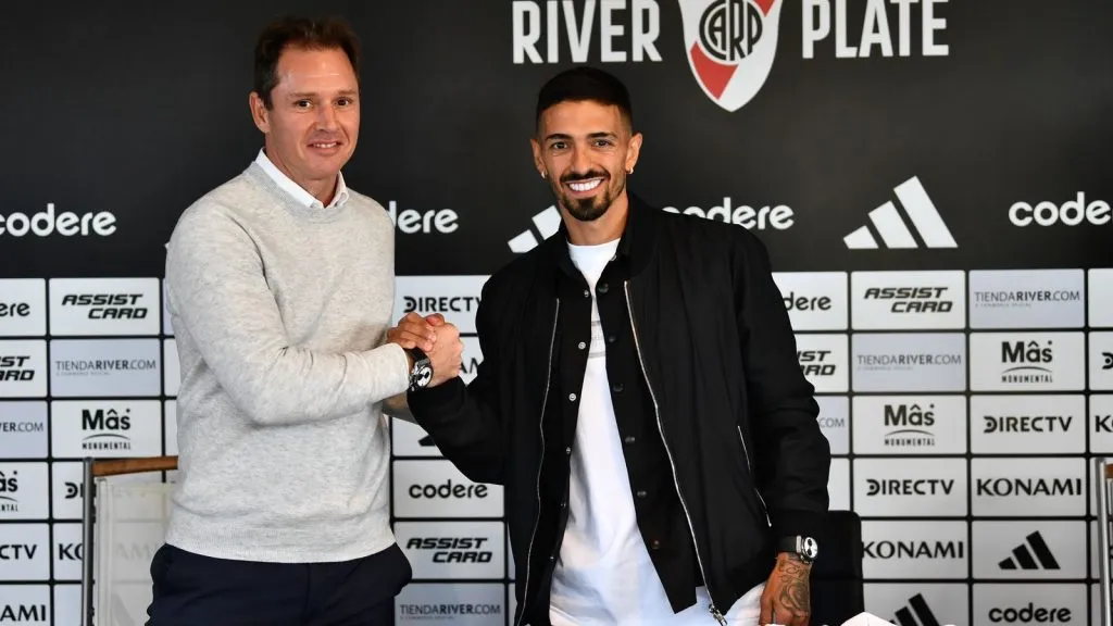 Lanzini en su llegada a River. (Foto: Prensa River).