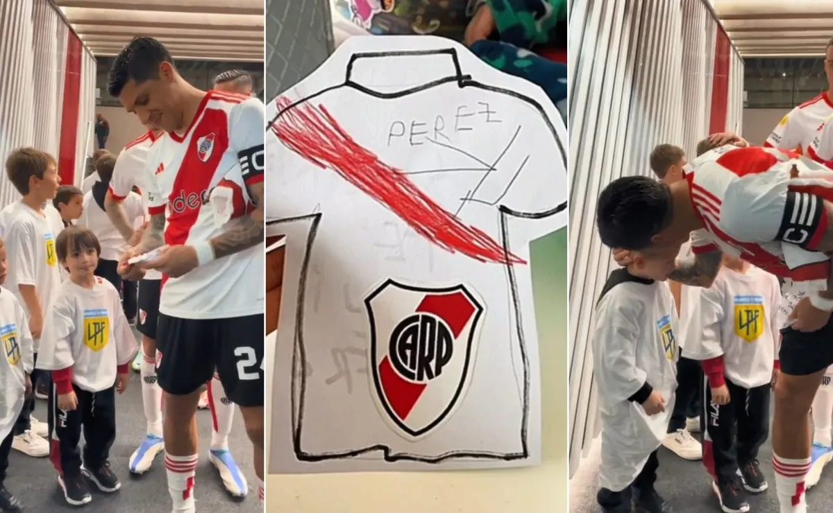 El capitán millonario y un tierno momento con el pequeño Lorenzo.