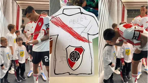 El capitán millonario y un tierno momento con el pequeño Lorenzo.