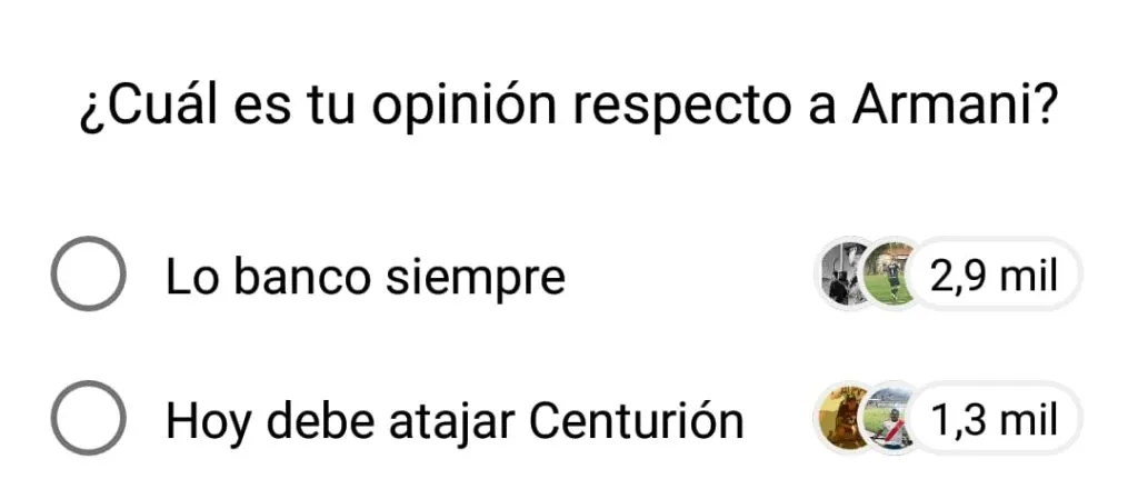 La encuesta de LPM en su grupo de difusión de Instagram.