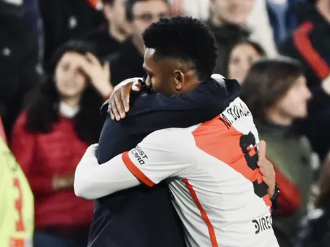 Un gesto que dice todo: el festejo de Borja con Demichelis