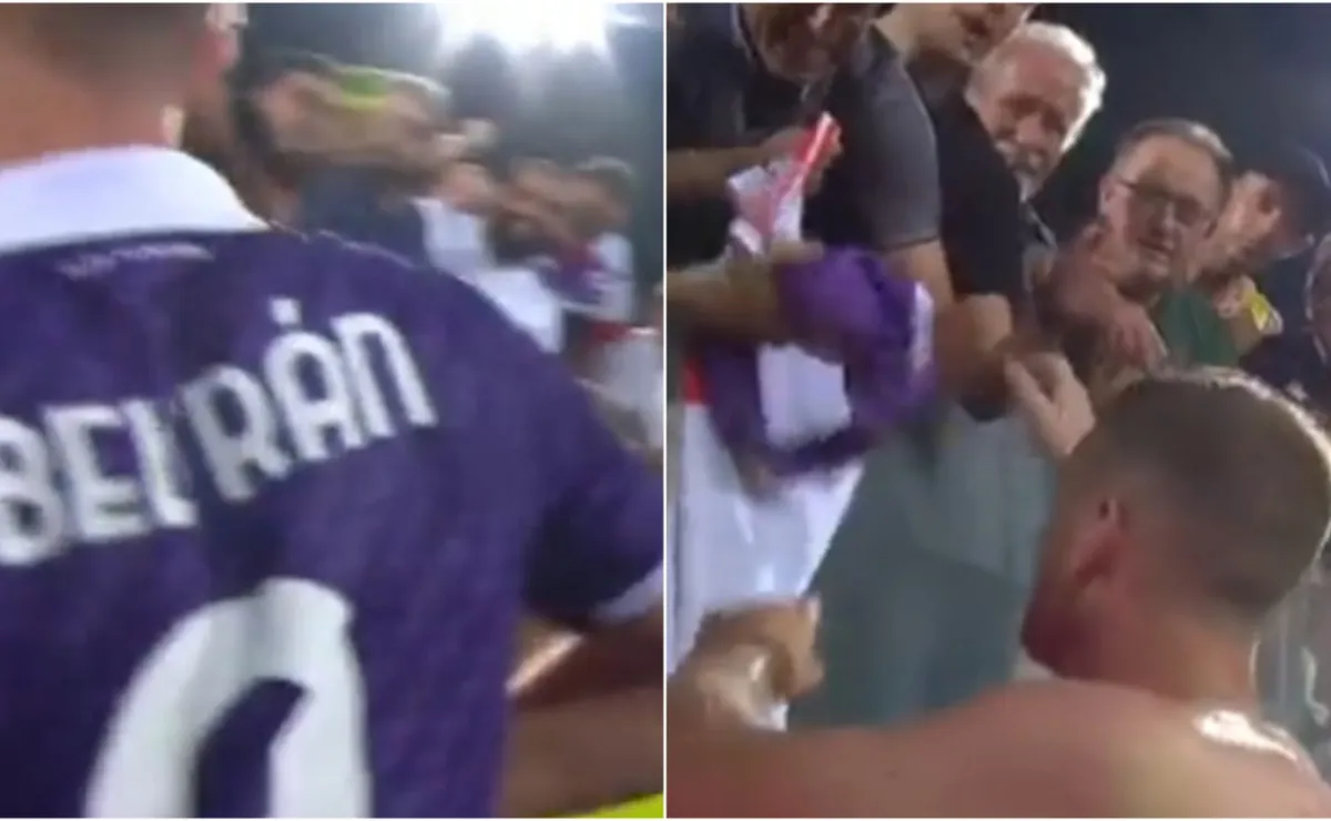 Lucas Beltrán regaló su camiseta