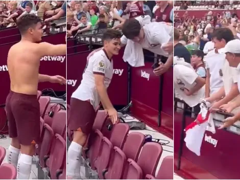 Gran gesto de Julián con unos hinchas de River tras la victoria del City