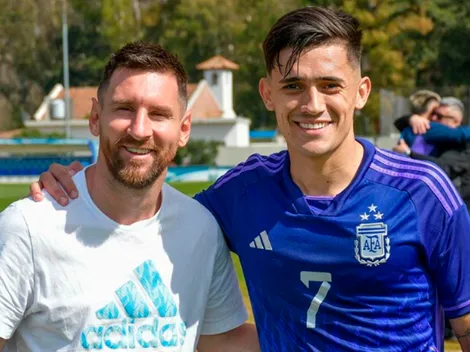 Solari y un día ideal: triunfo con la Selección Sub 23 y foto con Messi