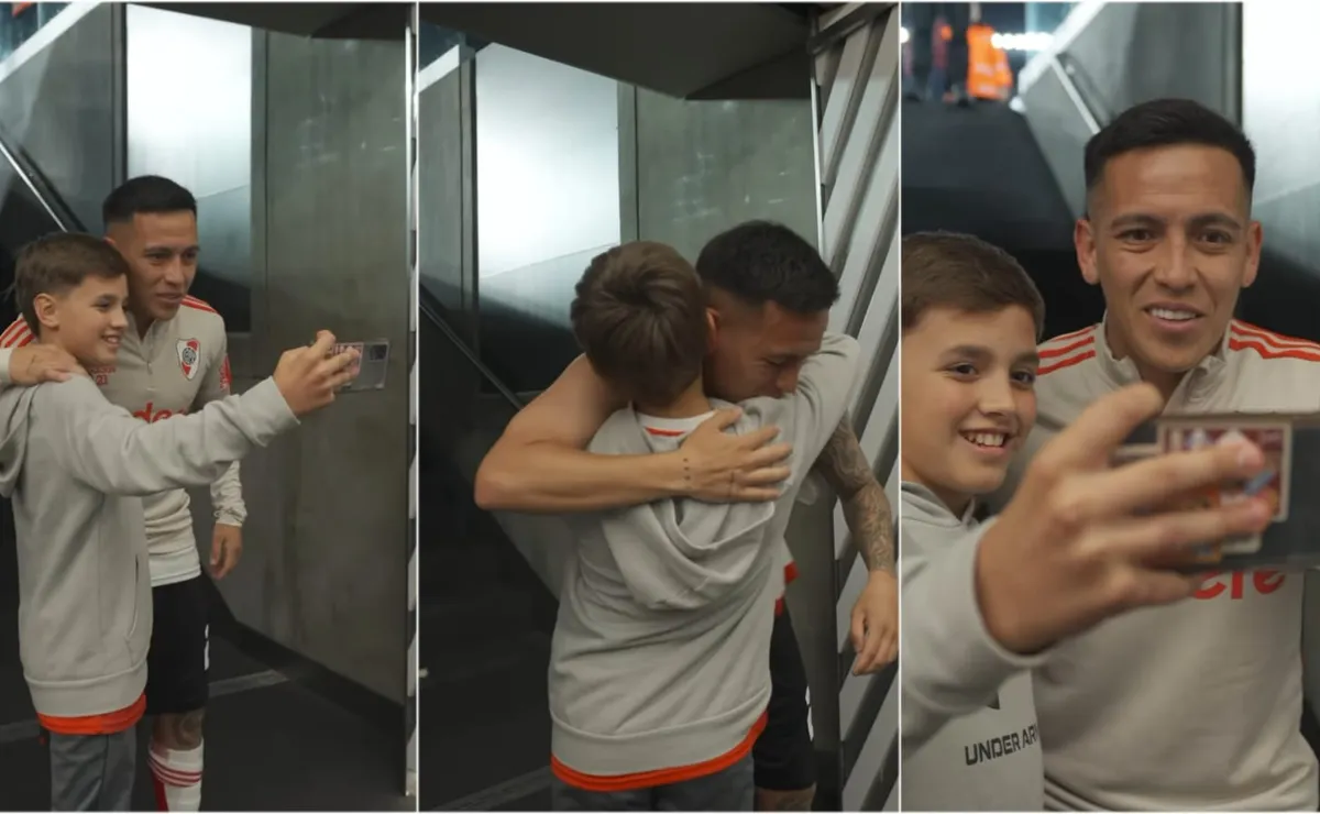 Esequiel Barco le cumplió el sueño a un pequeño hincha.