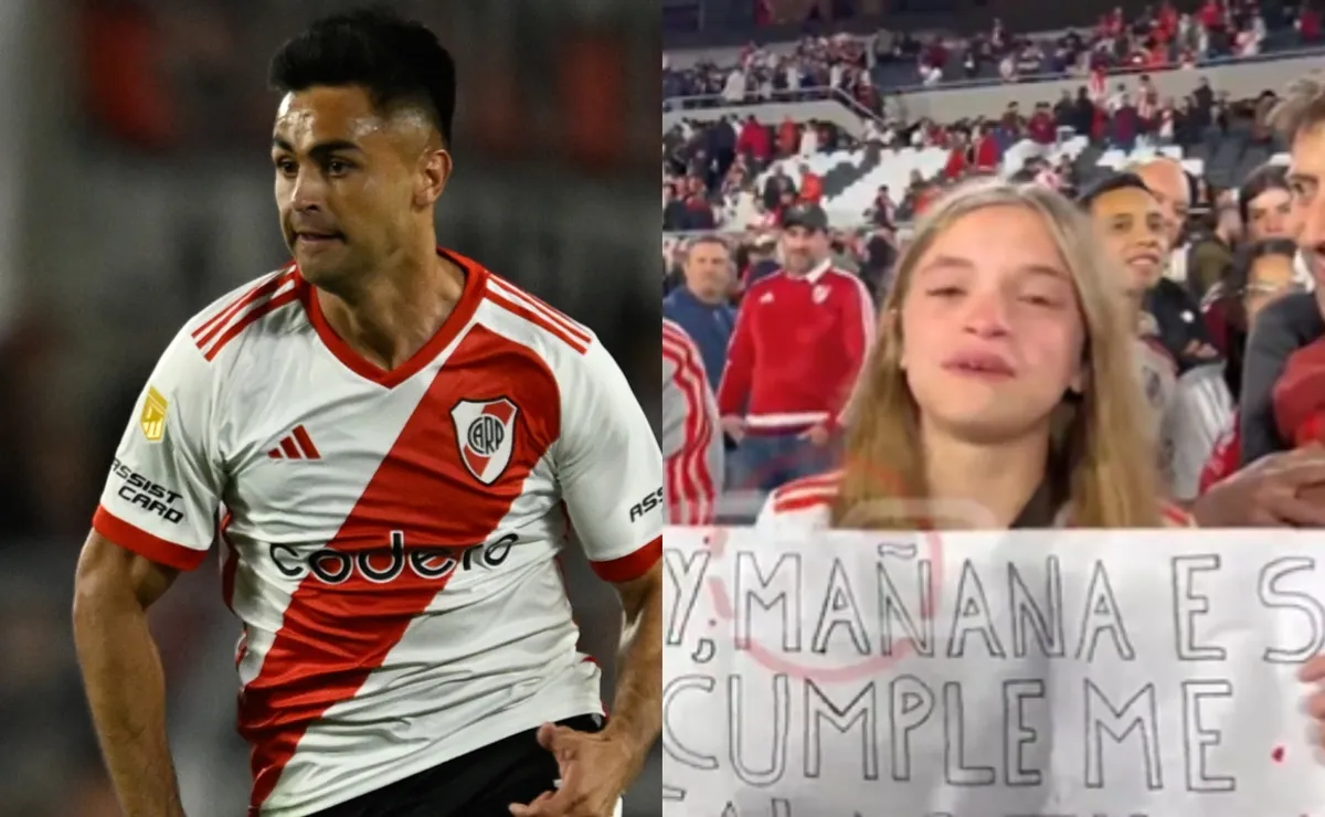 Pity Martínez: ovación en el Monumental y emotivo gesto con una hincha de River