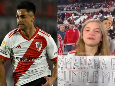 Pity Martínez: ovación en el Monumental y emotivo gesto con una hincha de River