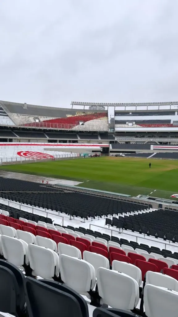 La parte más afectada del campo de juego (Foto: Obras River Plate)