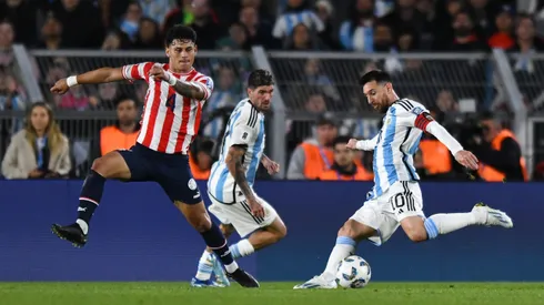 Messi y De Paul en el último partido en Nuñez. (Foto: Getty).