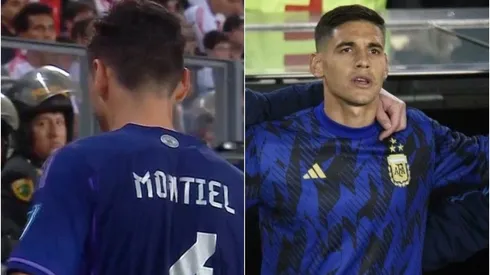 Gonzalo Montiel salió por una molestia y lo reemplazó un viejo conocido: el Chino Martínez Quarta.