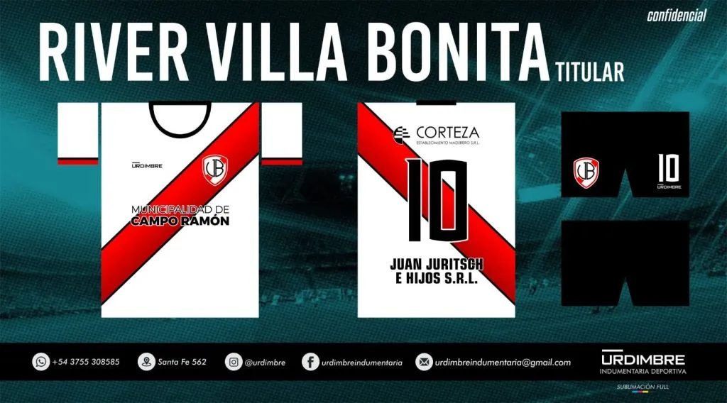 La indumentaria tradicional que utiliza River de Villa Bonita.