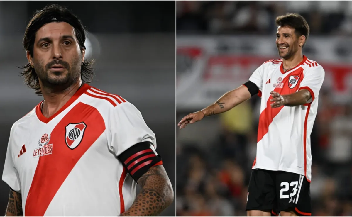 Chori Domínguez y Ponzio en el el duelo de Leyendas