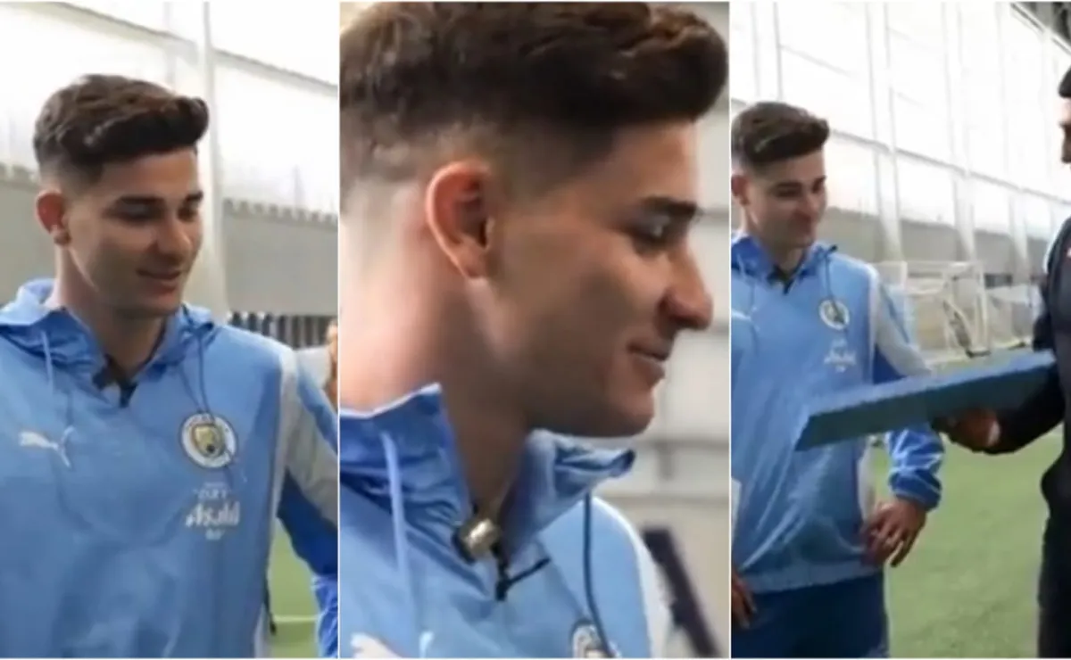 Julián Álvarez habló en inglés