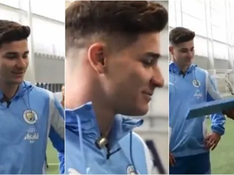 ¿Lo tenías? La divertida reacción de Julián Álvarez hablando inglés