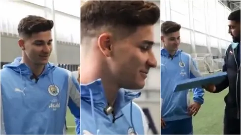 Julián Álvarez habló en inglés