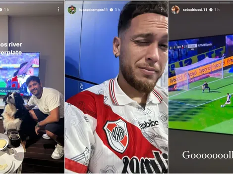 Euforia en los festejos de los ex River tras la victorias vs Boca