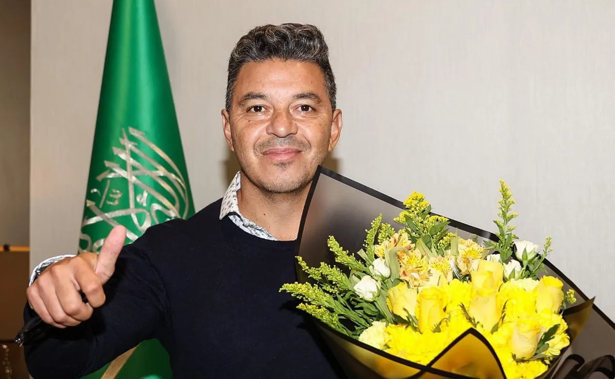 Marcelo Gallardo fue recibido con honores en Arabia Saudita.