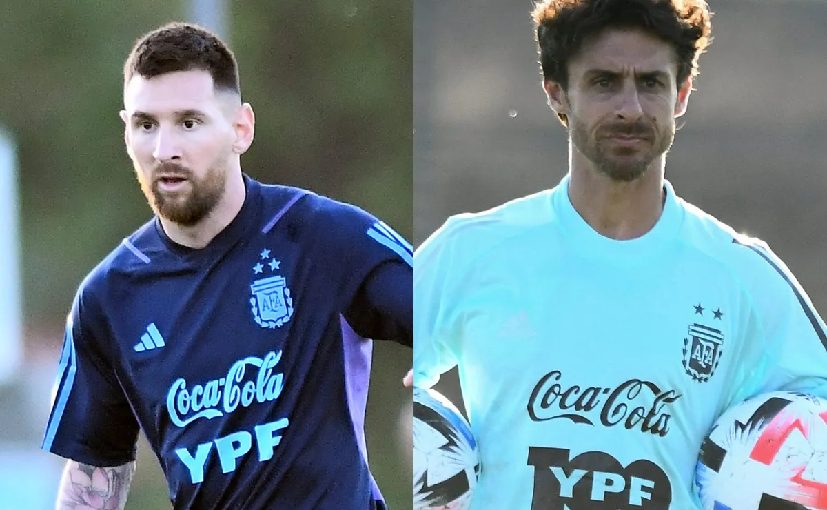 Lionel Messi y Pablo Aimar compartieron un momento en la Selección.