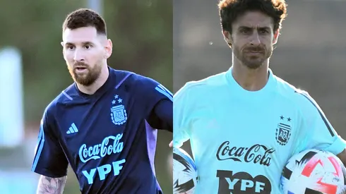 Lionel Messi y Pablo Aimar compartieron un momento en la Selección.