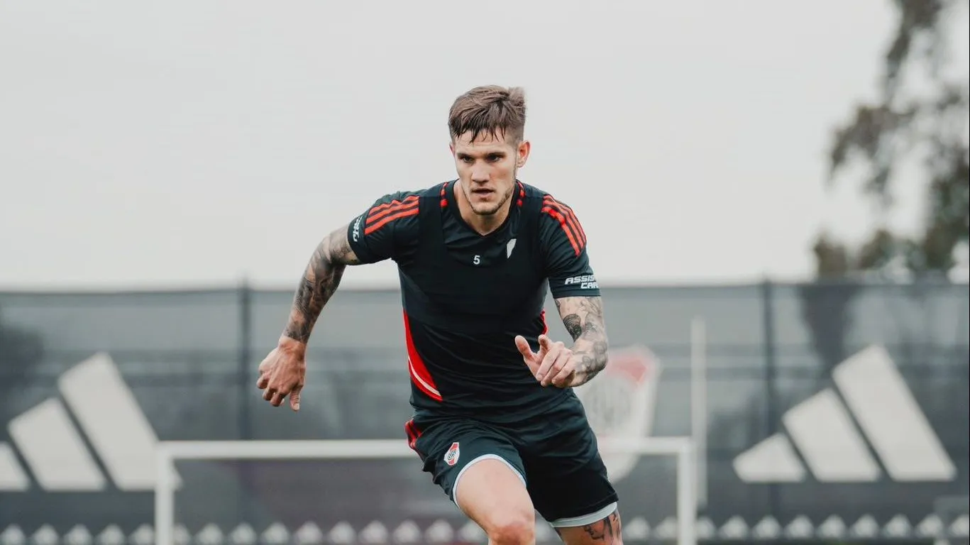 Zuculini durante el entrenamiento del Millonario. (Prensa River)