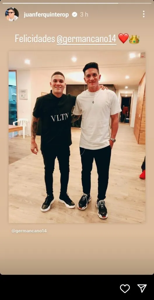 La historia de Juanfer en Instagram.