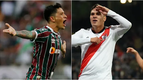 Germán Cano y Juanfer Quintero.