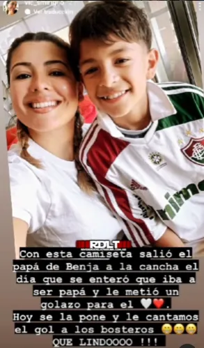 El posteo de la pareja de Manuel Lanzini en Instagram.