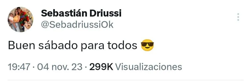 Driussi se burló de Boca. (Foto: Twitter Driussi).