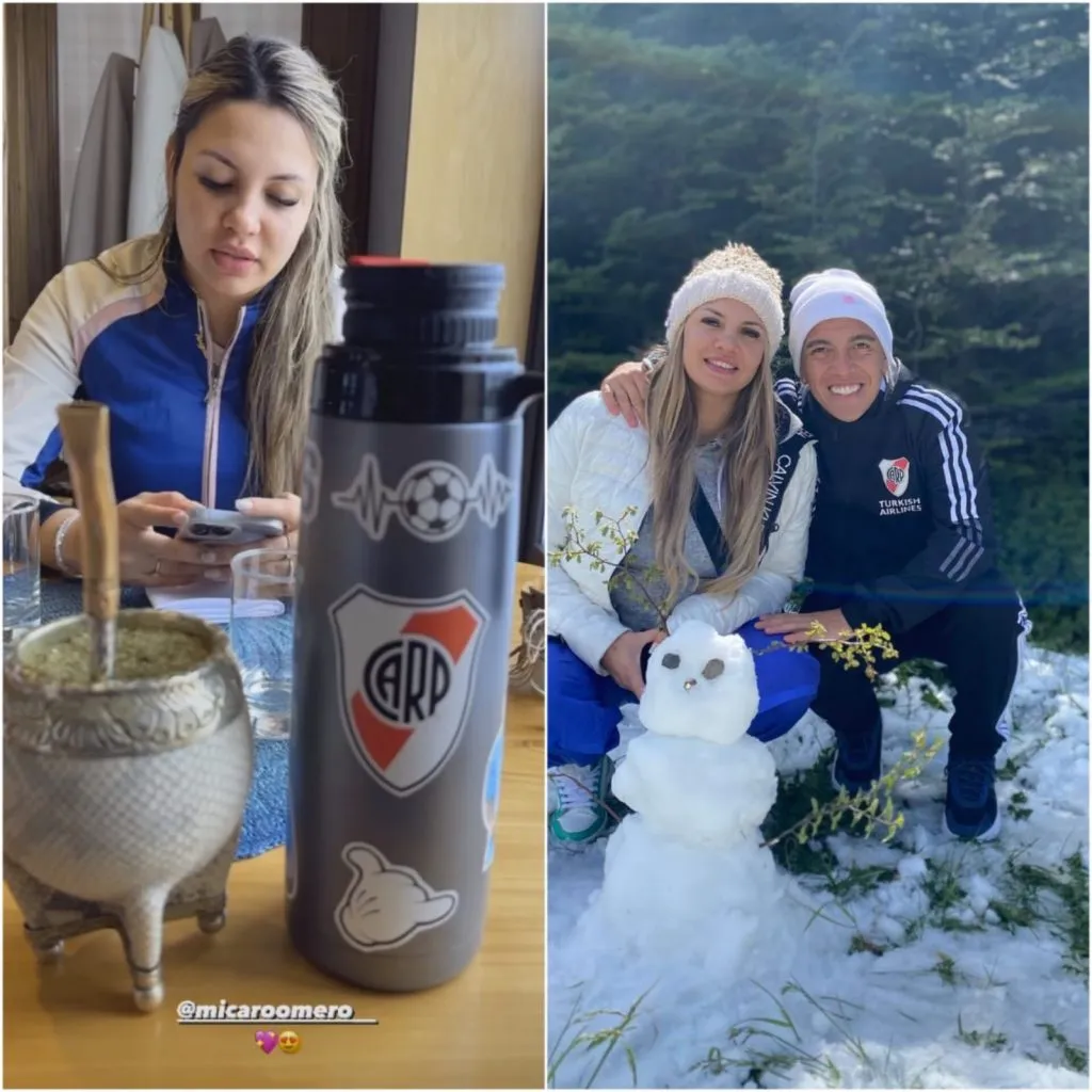 Barco, con la campera de River en vacaciones. (Foto: Instagram).