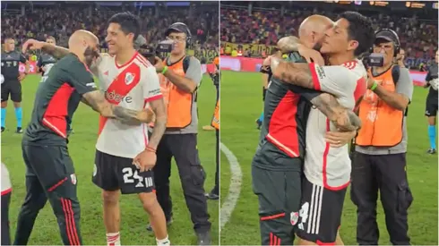 El abrazo de Pinola con Enzo Pérez