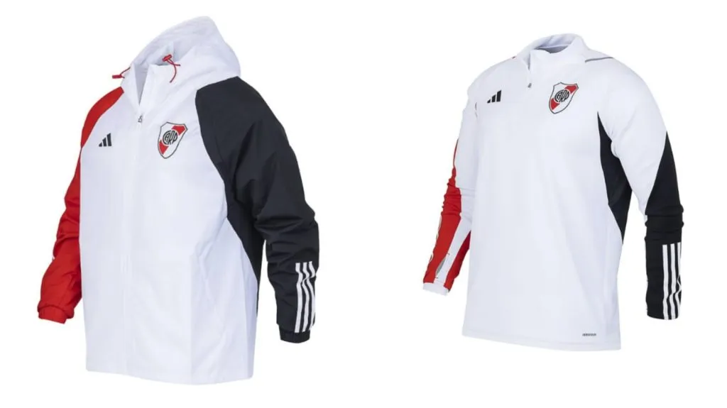 Las nuevas camperas y buzos de River. (Foto: Solo Deportes).