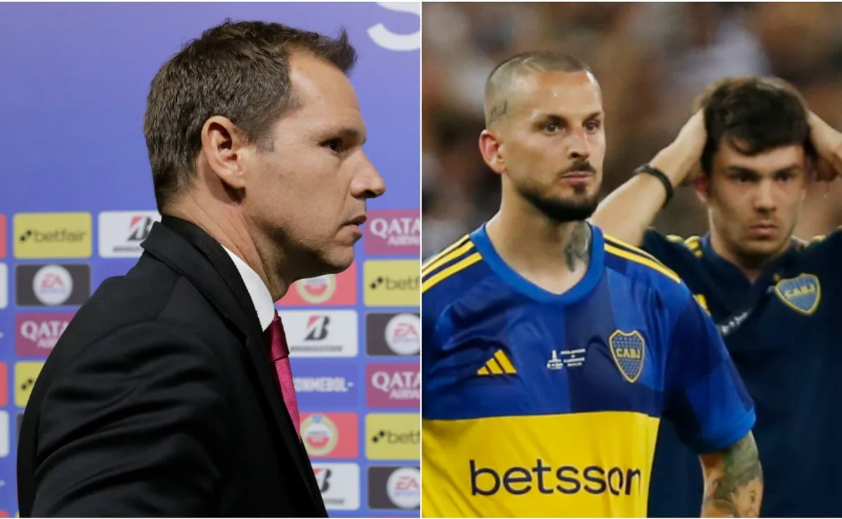 Brito y Benedetto, sufriendo después de perder una nueva final de Copa Libertadores.